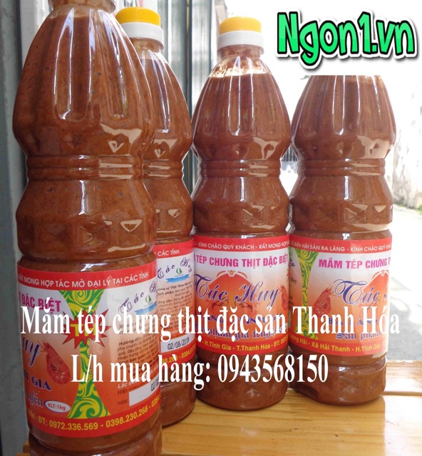 Mắm tép chưng thịt Ba Làng - Thanh Hoá (chai 1 lít)