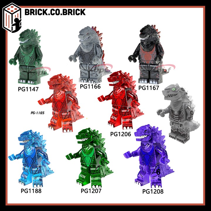 Godzilla Đồ Chơi Lắp Ráp Non LEGO và Mô Hình Minifigure Khủng Long Nhỏ Trong Suốt PG1147-PG1208