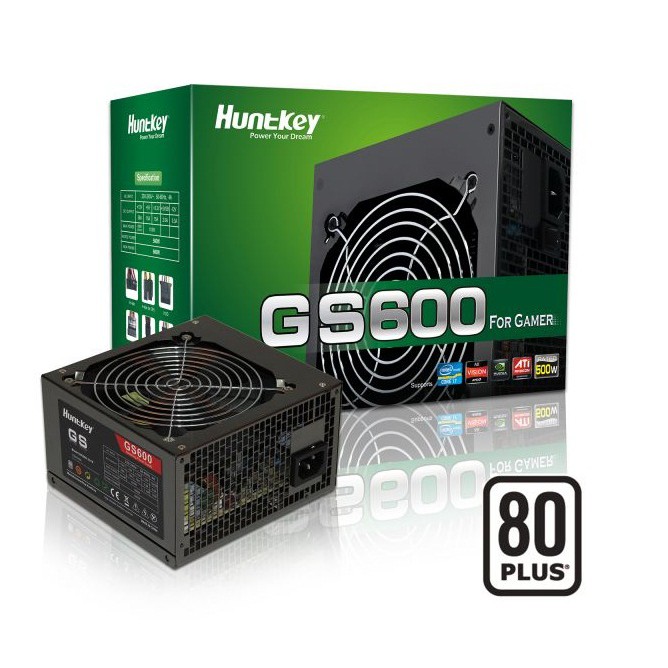 Nguồn Huntkey GAMER STAR 600 - GS600 80Plus -ACTIVE PFC- Fan 12cm