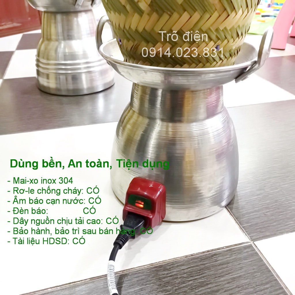 Trõ Đồ Xôi Bằng Điện / Trõ Tre Hấp Xôi / Chõ Cắm Điện / Hấp Cơm Tấm / Hấp Bánh Ngon [BH 3 tháng]