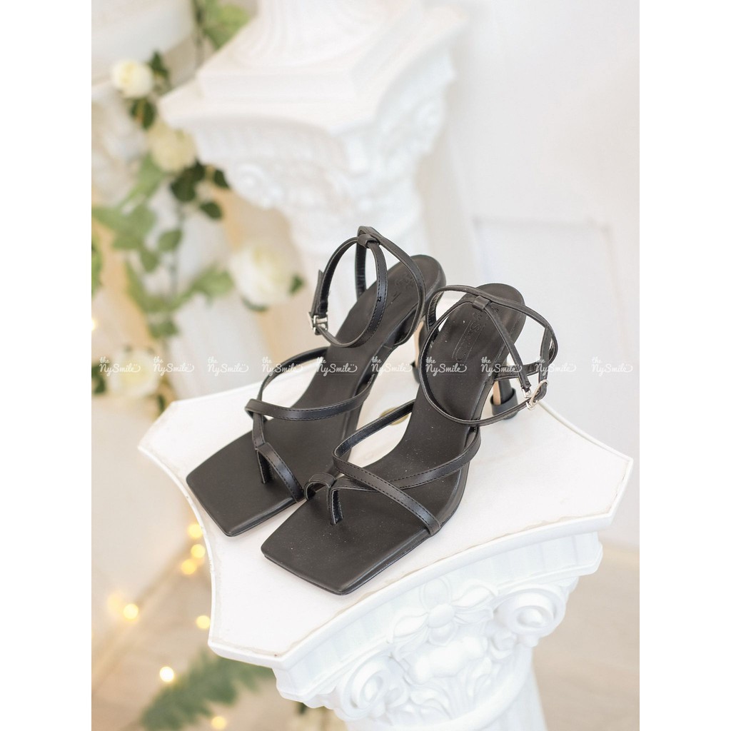 Giày cao gót  xỏ ngón 7cm - THE NYSMILE - Gót nhọn công sở quai chéo - VARO