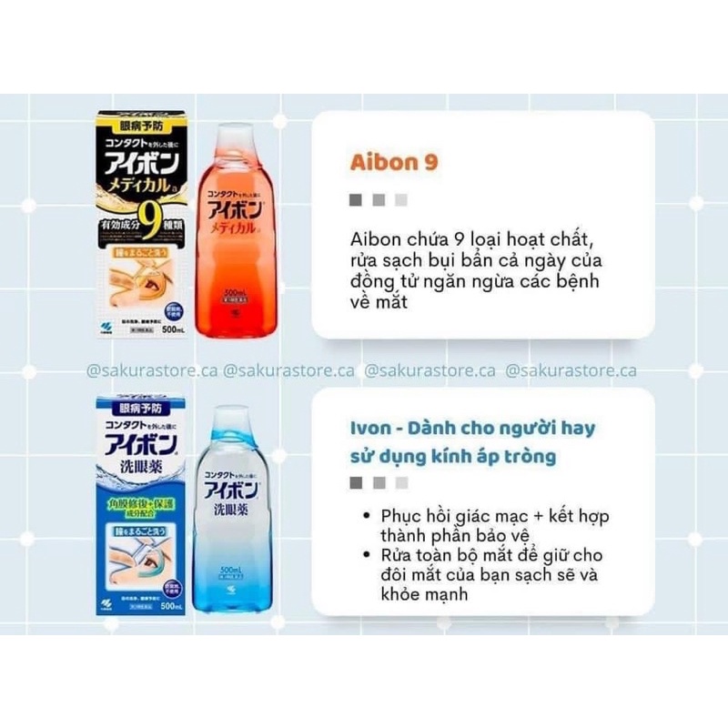 Nước rửa mắt Eyebon W Vitamin Kobayashi 500ml Nhật Bản