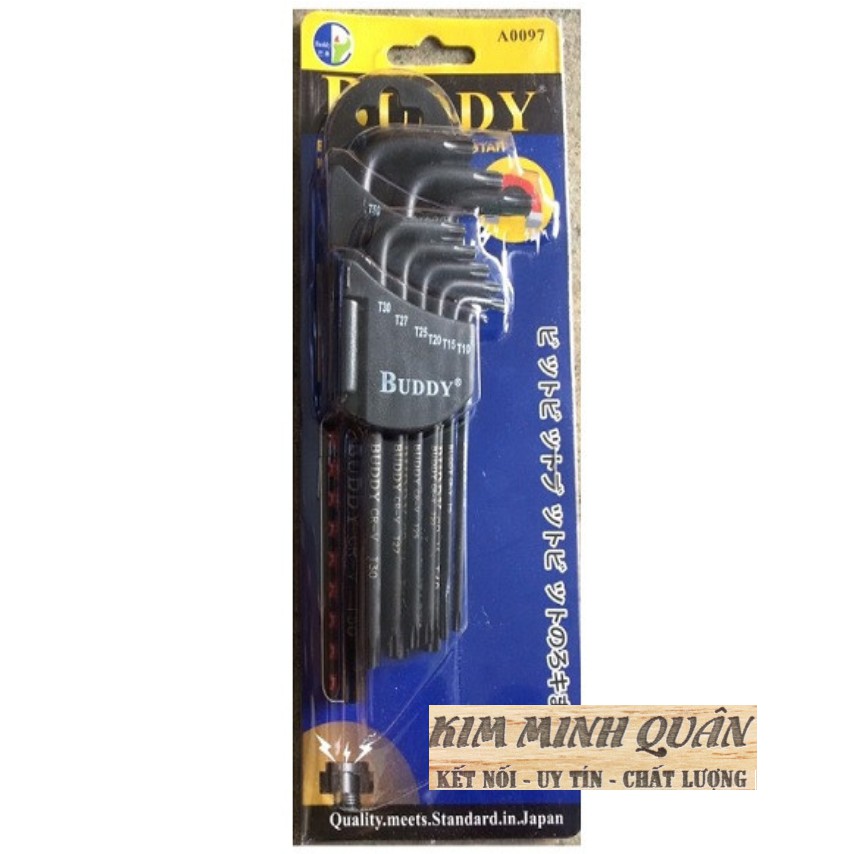 Bộ Lục Giác Bông Thép Đen Có Nam Châm 9 Cây Cao Cấp BA0097 BUDDY