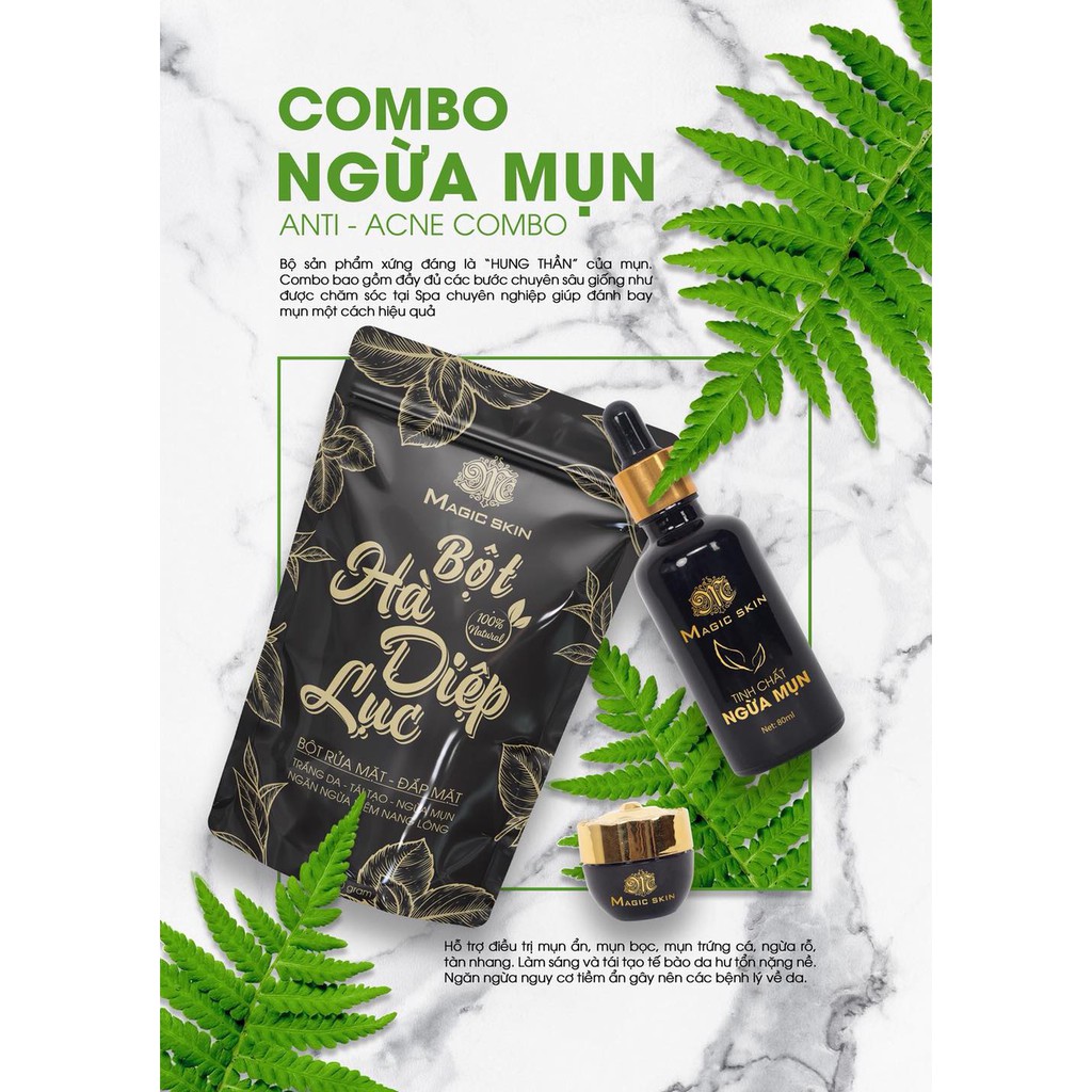 COMBO NGỪA MỤN ĐÔNG Y Magic Skin 3 sản phẩm NGỪA MỤN, NGỪA THÂM, HÀ DIỆP LỤC | BigBuy360 - bigbuy360.vn