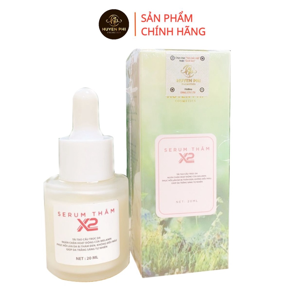 Serum thâm X2 Huyền Phi 20ml tác dụng khử thâm hiệu quả nách, bẹn, đầu gối, body giúp da trắng sáng tự nhiên