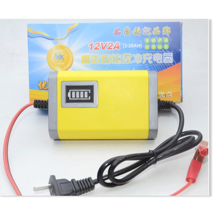 ⚡Bộ sạc acquy 12V-2A thông minh cao cấp ⚡Bộ nạp ác quy tự ngắt Sạc Nhanh, chất lượng đảm bảo ⚡ Freeship ⚡Bảo hành uy tín