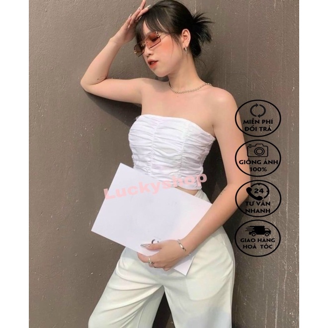 Áo ống nhún có mút ngực hình thật