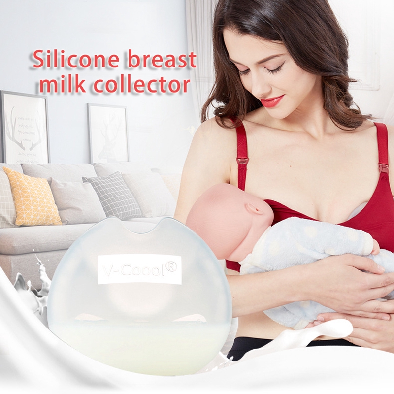 Anti-overflow breast pad built-in collector washable silicone collector protection nipple