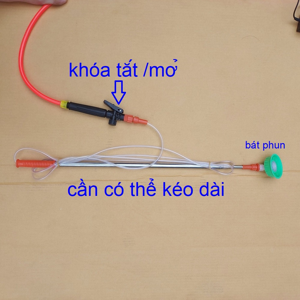 Bộ máy bơm mini phun tưới nước thuốc cho hoa lan và cây cảnh, bộ tưới lan 12v cần rút 3.5m