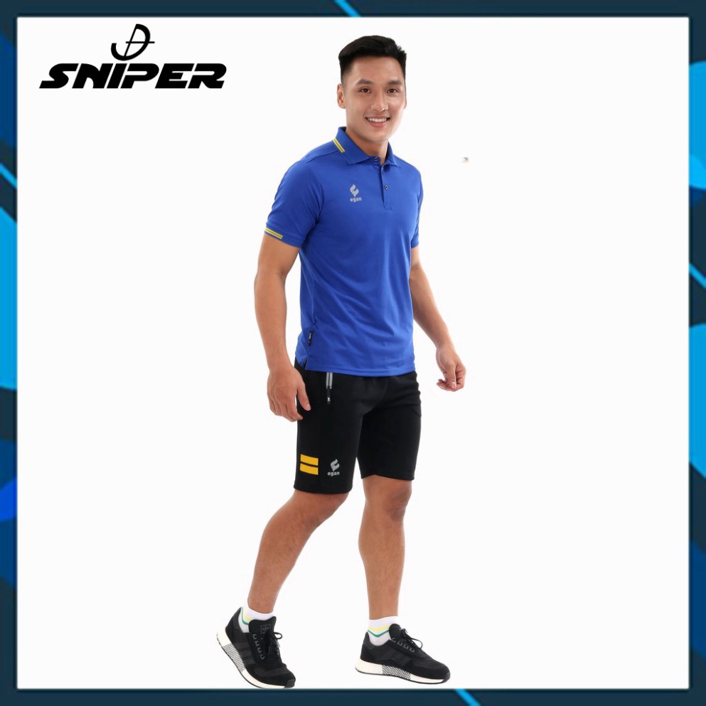 Áo đá banh không logo Áo thun thể thao nam có cổ polo cao cấp Chống Tia UV EGAN UV02 - Sniper Sport