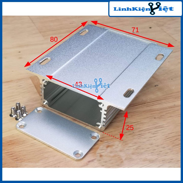 Hộp Nhôm Định Hình 25x71x80mm Hộp Đựng Mạch