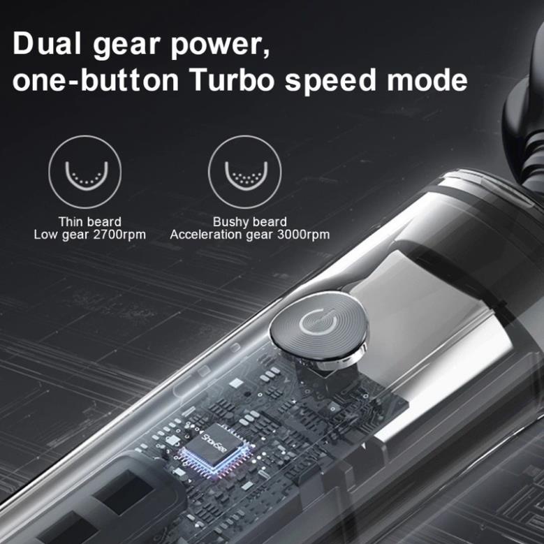 Máy cạo râu Xiaomi SHOWSEE F305-GY, động cơ tốc độ cao chạy êm ái, màn hình LED, chống nước IPX7