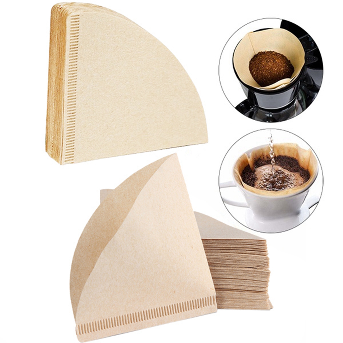 Bộ 100 tờ giấy lọc cà phê hình chữ V size 02 dùng cho máy pha cà phê espresso V60 và pha được 1-4 cốc cà phê phin