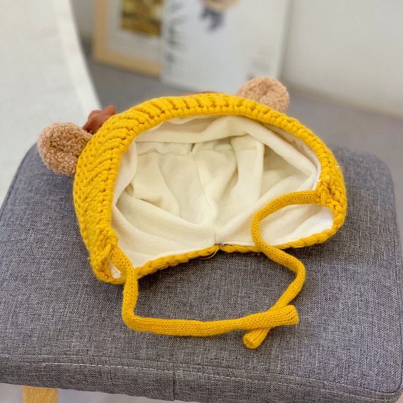 Mũ beanie giữ ấm tai chống gió kèm dây đeo hình tuần lộc dễ thương cho bé sơ sinh