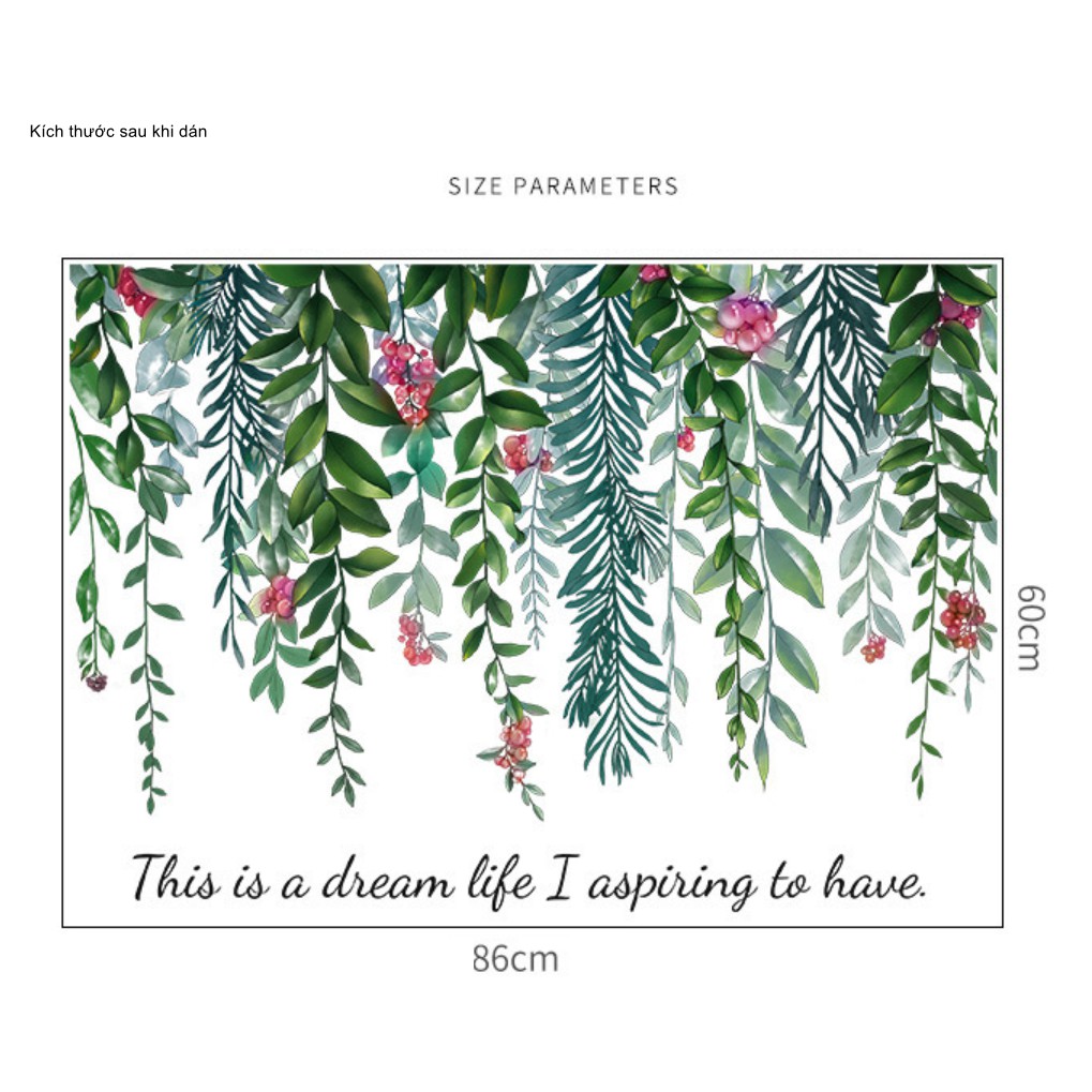 Decal dán tường Dây leo hoa nhí tiếng anh