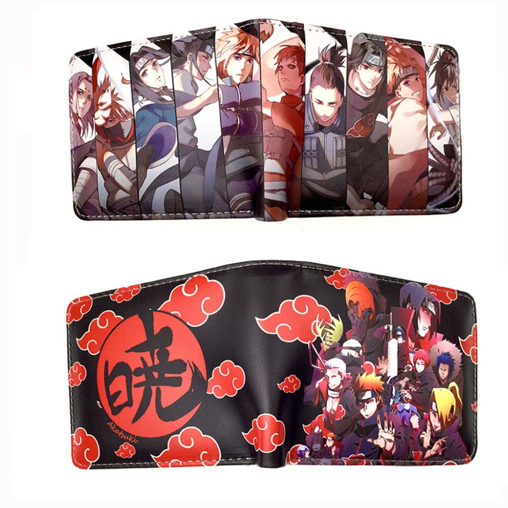 NEXTSHOP Key Men Wallet Anime Leather Wallet Credit Card Holder Women Coin Purse Fashion Change Bag Naruto