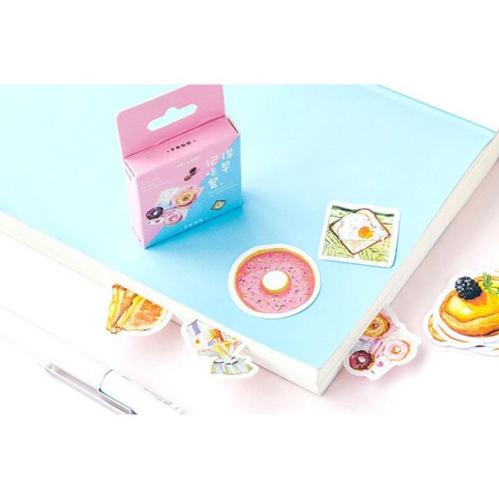 Bộ 46 Sticker Hàn Quốc hình Bánh Vòng dễ thương dán trang trí E97