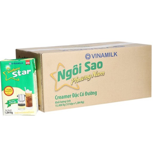 Combo 2 hộp Sữa đặc Ngôi Sao Phương Nam xanh lá - Hộp giấy 1284g