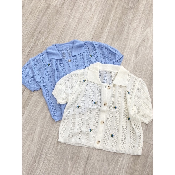 len hoa nhí xanh pastel - milk white