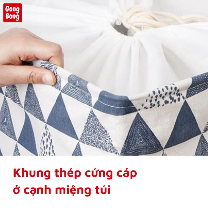 Túi đựng chăn màn quần áo đa năng vải canvas chống thấm nước phong cách vintage thể tích 100L