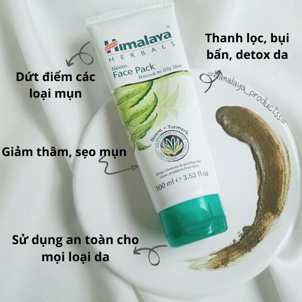 Combo làm sạch da giảm mụn Himalaya Neem Face Pack 100ml + Neem Soap 75g