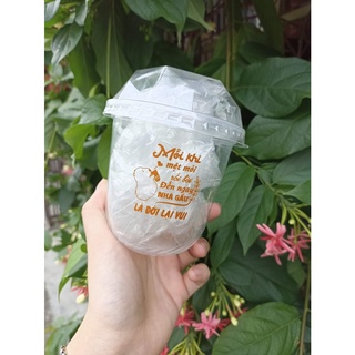 Cốc đáy bầu 360ml nhựa APP chịu nhiệt tốt dày dặn in logo, không kèm nắp