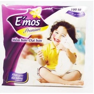 Khăn giấy vuông emos 3 lớp 100 tờ