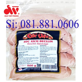 Xúc Xích Beclin Đức Việt, Xúc Xích Cao Cấp Chuẩn Vị Đức. Gói 6 cây / 500g, Date mới nhất.