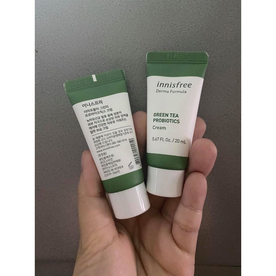 (Minisize 20ml) Kem Dưỡng Innisfree Derma Formula Green Tea Probiotics Cream