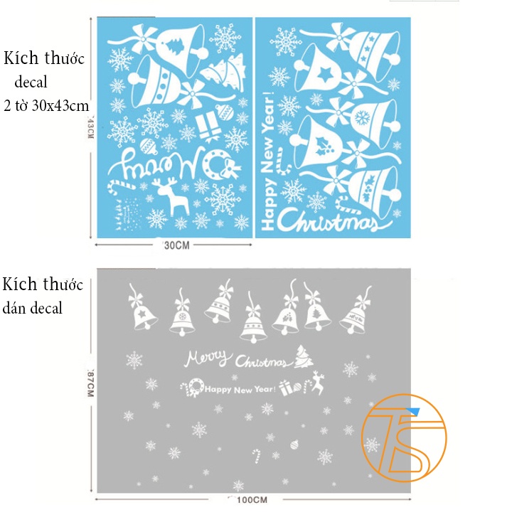 Decal Trang Trí Noel Mẫu Sticker Dán Tĩnh Điện Dịp Giáng Sinh, Tết 2022 Phù Hợp Shop Thời Trang, Văn Phòng | BigBuy360 - bigbuy360.vn