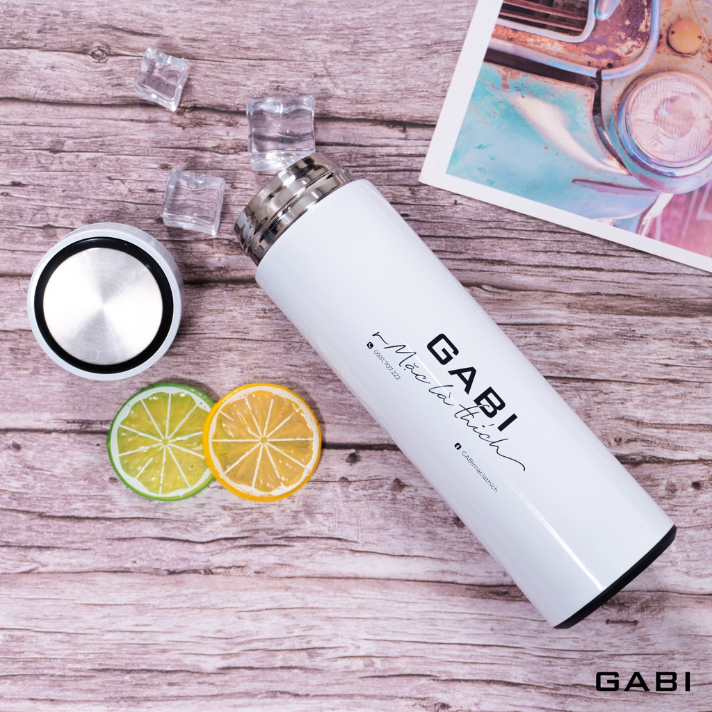 QUÀ TẶNG Bình giữ nhiệt in logo GABI cao cấp, inox 304 không gỉ, chống va đập, giữ nhiệt trên 12h dung tích 500ml