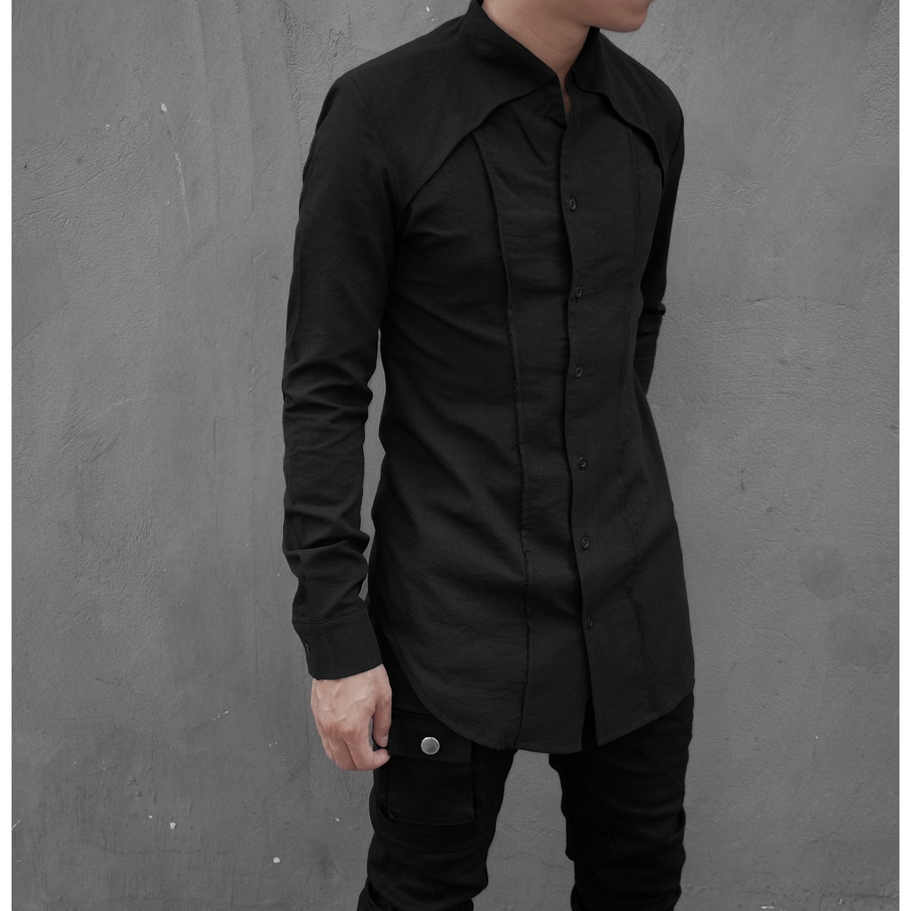 Áo sơ mi dài tay đũi vạt đối xứng RICH - AS043