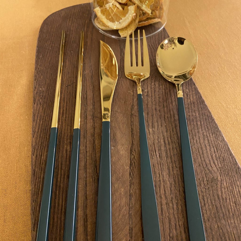 Bộ Dao,dĩa, muỗng, thìa, đũa phong cách Âu Mỹ làm bằng Inox 304 cao cấp