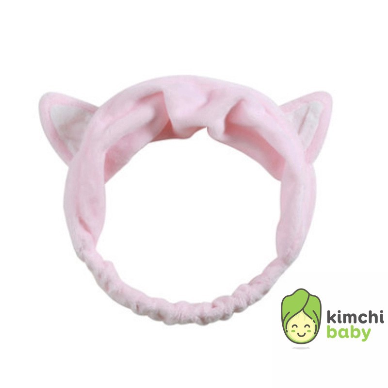 Băng đô turban tai mèo Hàn Quốc dùng khi trang điểm, rửa mặt và đắp mặt nạ KICHIBA BD01