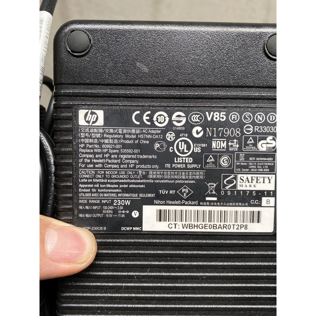 [Mã 273ELHA100K0 hoàn 7% đơn 500K] Sạc laptop HP 230W 19.5V-11.8A Model HSTNN-DA12