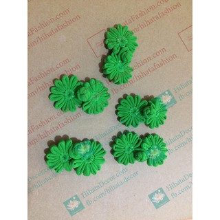 Set 5 khuy tàu, nút tàu hoa xanh lá áo dài, xườn xám, áo phật tử Hihata Decor (cheongsam knots)