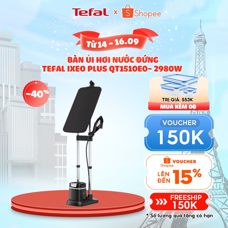 Bàn ủi hơi nước đứng Tefal IXEO Plus QT1510E0- 2980W - BH 2 năm