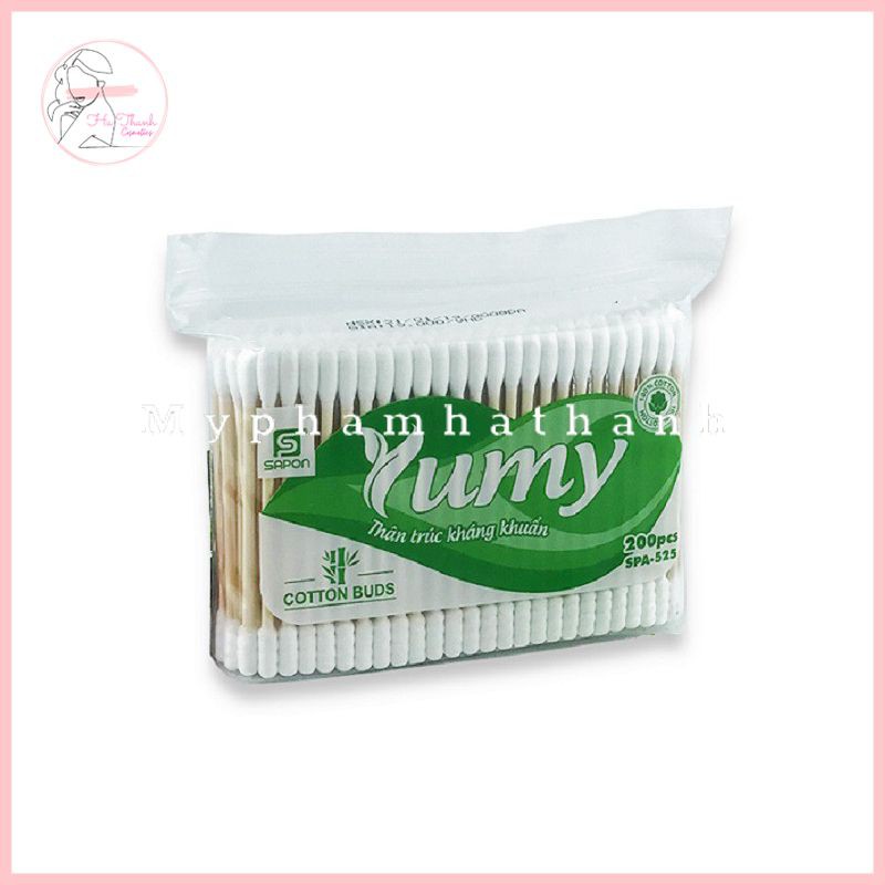 Bông Ngoáy Tai Yumy (gói 100 que), Mềm Mại, Tiệt Trùng, Tinh Khiết