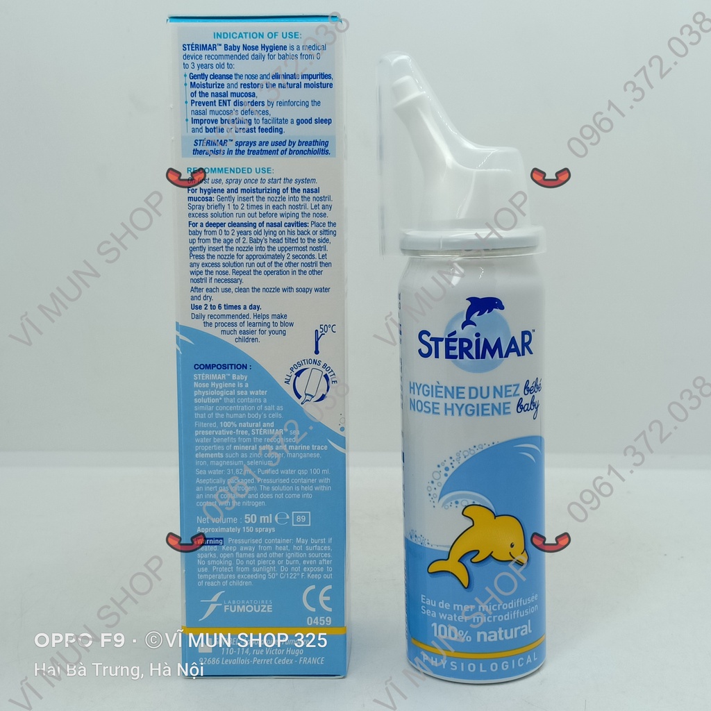 Xịt muối biển Sterimar Pháp cá heo chai 50ml