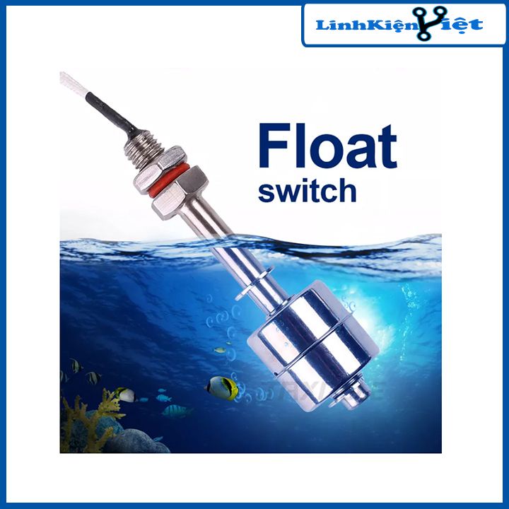 Công tắc cảm biến phao nước 2 phao thép 304 không gỉ điều chỉnh mức chất lỏng