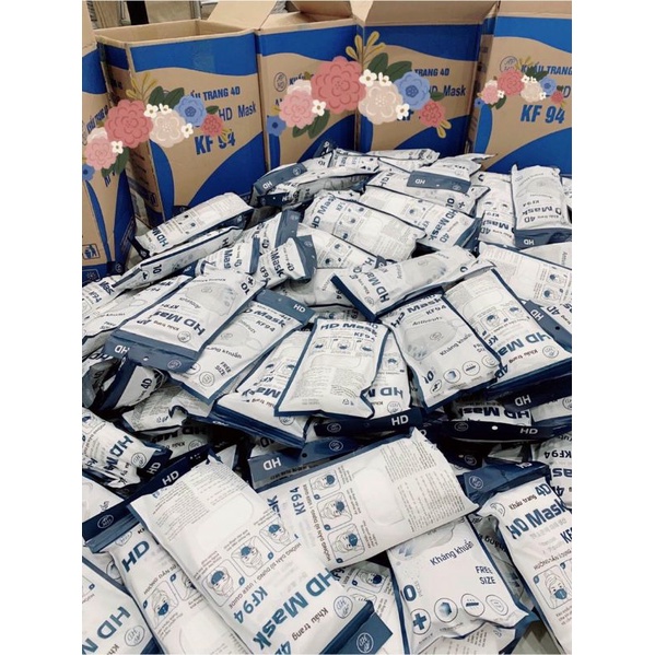 Set 100 Chiếc Khẩu trang 4 Lớp KF94 HD MASK Chống Bụi Mịn Và Kháng Khuẩn Hàng Cao Cấp