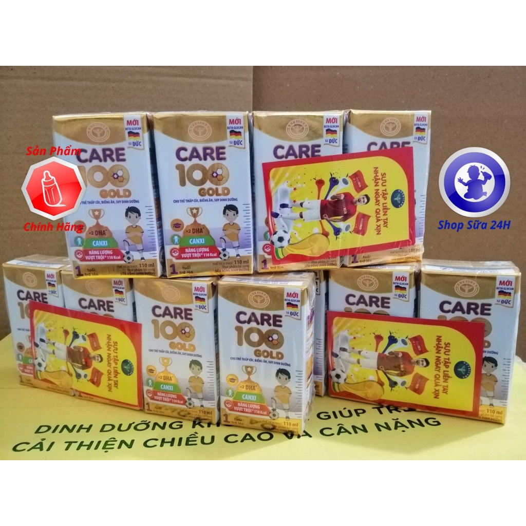 Combo 3 Vỉ Sữa Bột Pha Sẵn CARE 100 GOLD Loại 110ml