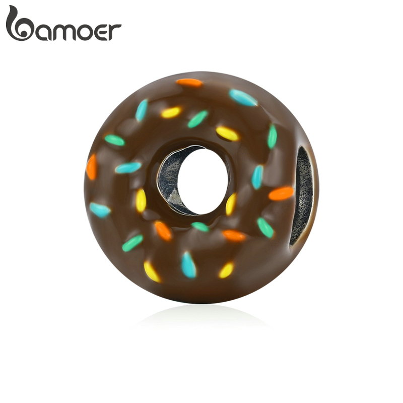 Mặt Dây Bamoer bằng bạc 925 hình bánh donut dễ thương tự trang trí vòng tay SCC1820