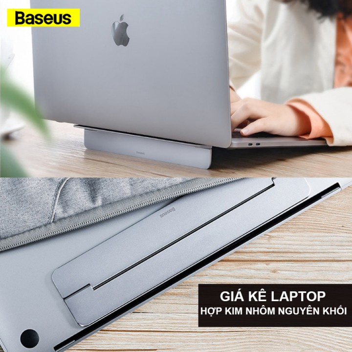 Giá Đỡ Laptop KickFlip Tản Nhiệt Macbook UltraBook chính hãng Baseus dạng dán siêu mỏng sau lưng