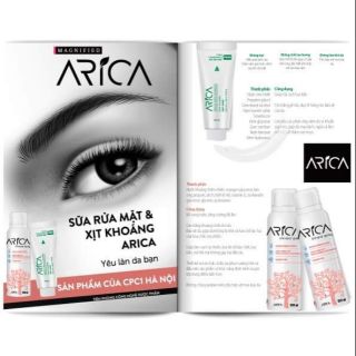 Sữa rửa mặt và xịt khoáng arica