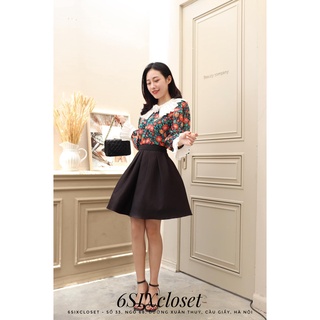 Chân váy công sở dáng lửng xoè ly