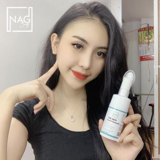 Sữa rửa mặt tạo bọt cho nam nữ TheSkin 100ml đầu cọ mềm cho da nhạy cảm dầu mụn dưỡng ẩm ngừa mụn NAG Beauty