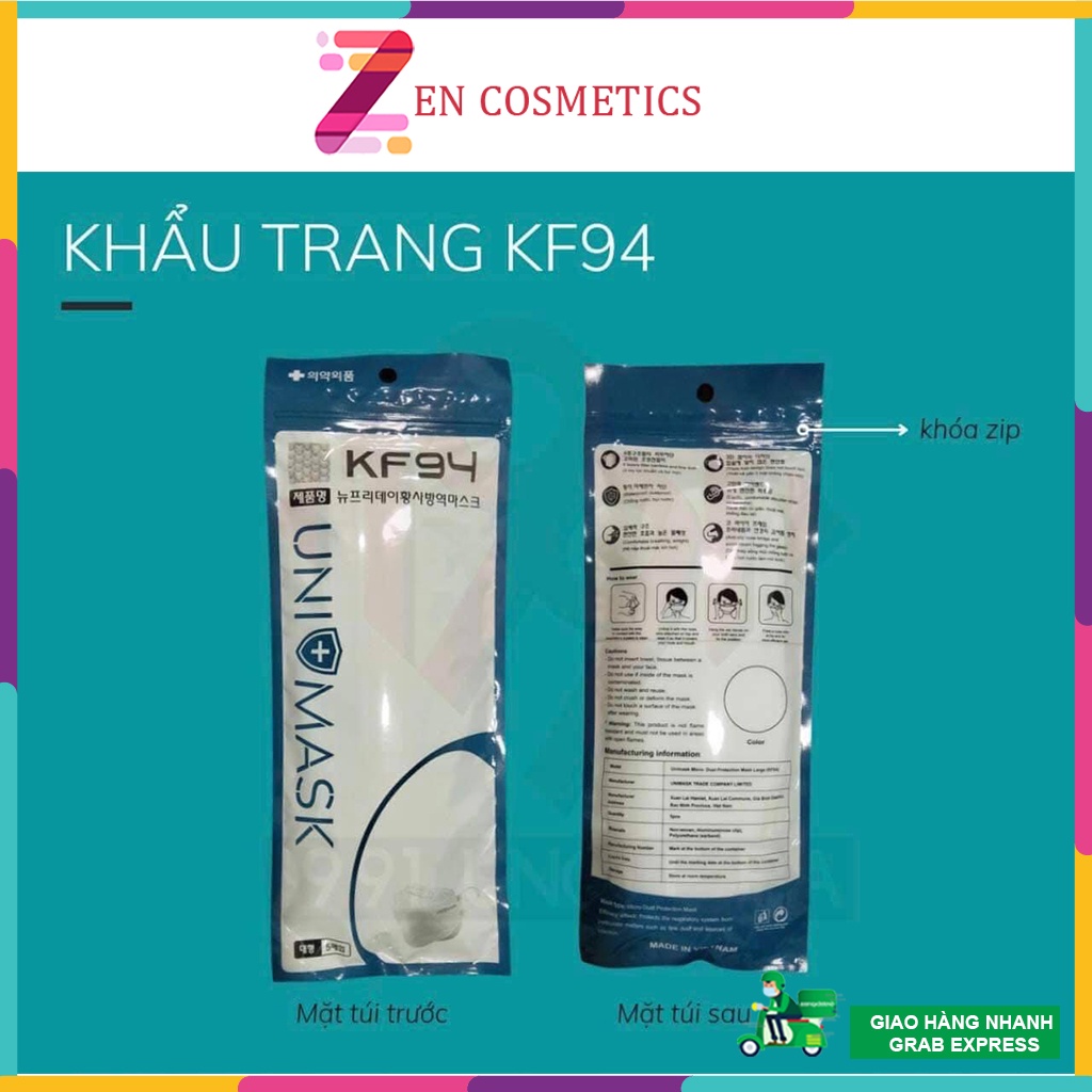 Khẩu trang 4 Lớp KF94 MASK Chống Bụi Mịn Hàng Cao Cấp Hàn Quốc