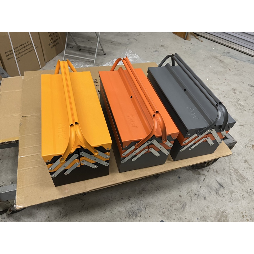 Hộp đựng dụng cụ, đồ nghề đa năng KIRITO - Hộp 3 tầng 5 khay , thép sơn tĩnh điện