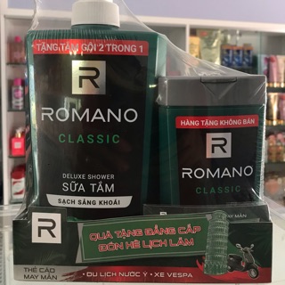 Sữa tắm romano chai 650g tặng kèm chai tắm gội 2 trong 1
